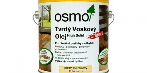 OSMO - Tvrdý voskový olej 3032 bezbarvý hedvábný polomat 