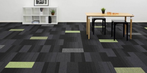 Kobercové čtverce Burmatex Balance Echo 21001 black - různé kombinace čtverců