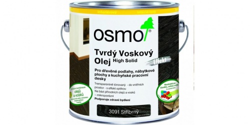 OSMO - Tvrdý voskový olej Effekt stříbrná 