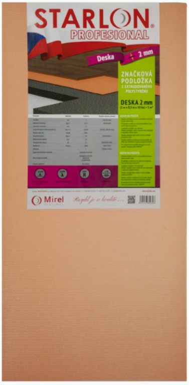 Podložka Mirel Starlon 2 mm deska